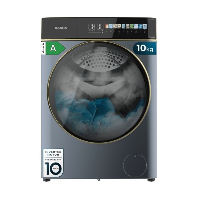 Cecotec Bolero DressCode 10900 Autodose Inverter FullColor Titanium A Lavadora de Carga Frontal con Autodosis - Capacidad 10kg - Velocidad 1400rpm - Pantalla 10.3" - Motor Inverter - Color Azul