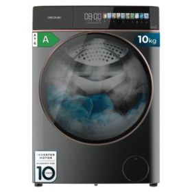 Cecotec Bolero DressCode 10900 Inverter FullColor Steel A Lavadora de Carga Frontal - Capacidad 10kg - Velocidad 1400rpm - Pantalla 10.3" - Puerta XXL - Motor Inverter - 11 Programas - Color Gris Oscuro