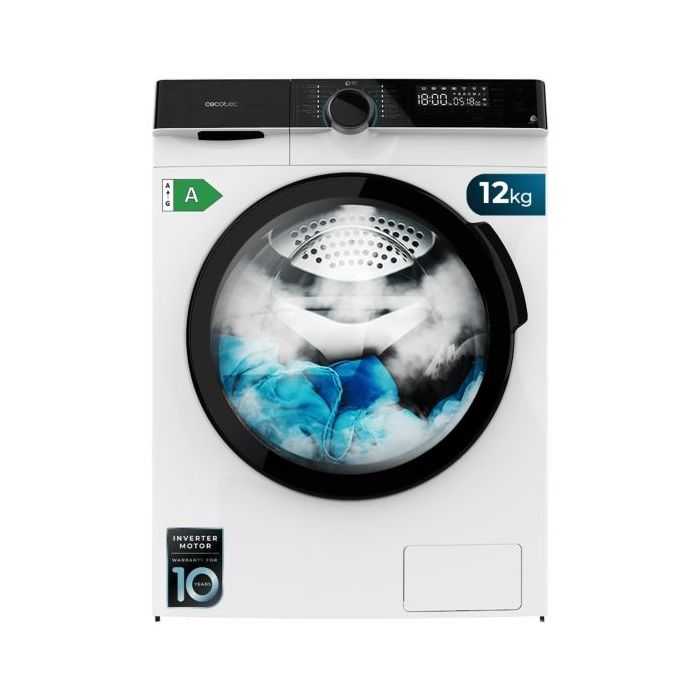 Cecotec Bolero dresscode 121000 A Lavadora de Carga Frontal - Capacidad 12kg - Velocidad 1400rpm - Motor Inverter - Inicio Programable - 14 Programas - Color Blanco y Negro