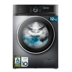 Cecotec Bolero DressCode 12500 Inverter Steel Lavadora de Carga Frontal - Capacidad 12kg - Velocidad 1400rpm - Motor Inverter - Inicio Programable - 16 Programas - Color Negro y Gris