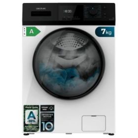 Cecotec Bolero Dresscode 7410 Inverter A Lavadora de Carga Frontal - 7kg - Centrifugado 1200rpm - Temperatura Regulable - Seguro Infantil - Motor Inverter - Inicio Programable - Color Blanco y Negro