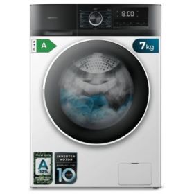 Cecotec Bolero Dresscode 7500 Inverter A Lavadora de Carga Frontal - Capacidad 7kg - Velocidad 1400rpm - Seguro Infantil - Display LED - Motor Inverter - Inicio Programable - Color Blanco y Negro