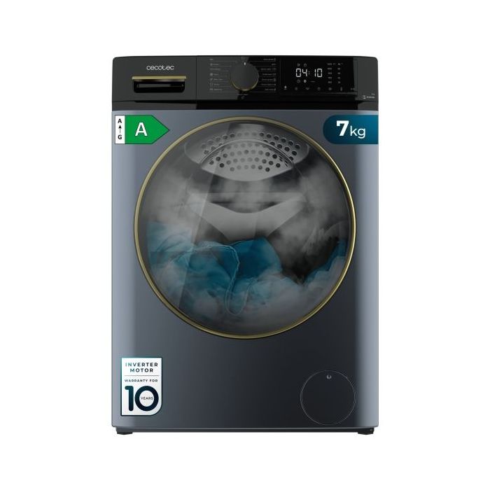 Cecotec Bolero DressCode 7610 Inverter Titanium A Lavadora de Carga Frontal - Capacidad 7kg - Velocidad 1400rpm - Motor Inverter - 15 Programas - Color Azul