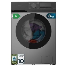 Cecotec Bolero DressCode 8450 Inverter Steel Lavadora de Carga Frontal - Capacidad 8kg - Velocidad 1400rpm - Temperatura Regulable - Display LED - Motor Inverter - Inicio Programable - Color Gris