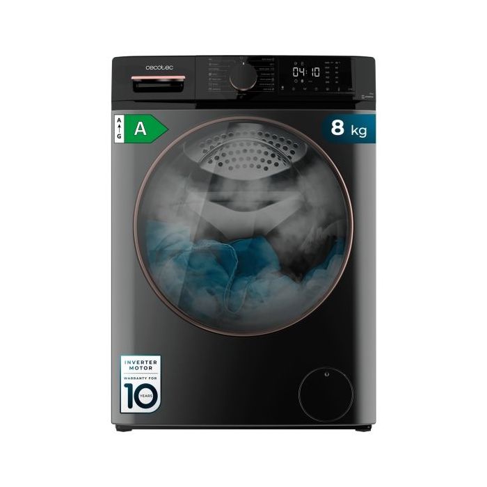 Cecotec Bolero DressCode 8610 Inverter Steel A Lavadora de Carga Frontal - Capacidad 8kg - Velocidad 1400rpm - Motor Inverter - 15 Programas - Color Gris Oscuro