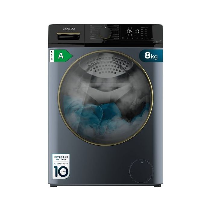 Cecotec Bolero DressCode 8610 Inverter Titanium A Lavadora de Carga Frontal - Capacidad 8kg - Velocidad 1400rpm - Motor Inverter - 15 Programas - Color Azul