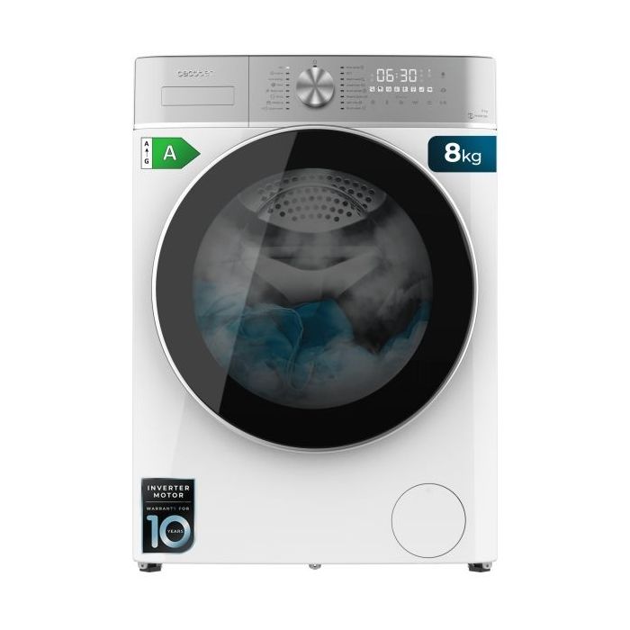 Cecotec Bolero DressCode 8800 Inverter A Lavadora de Carga Frontal - Capacidad 8kg - Velocidad 1400rpm - Seguro Infantil - Motor Inverter - 16 Programas - Color Blanco