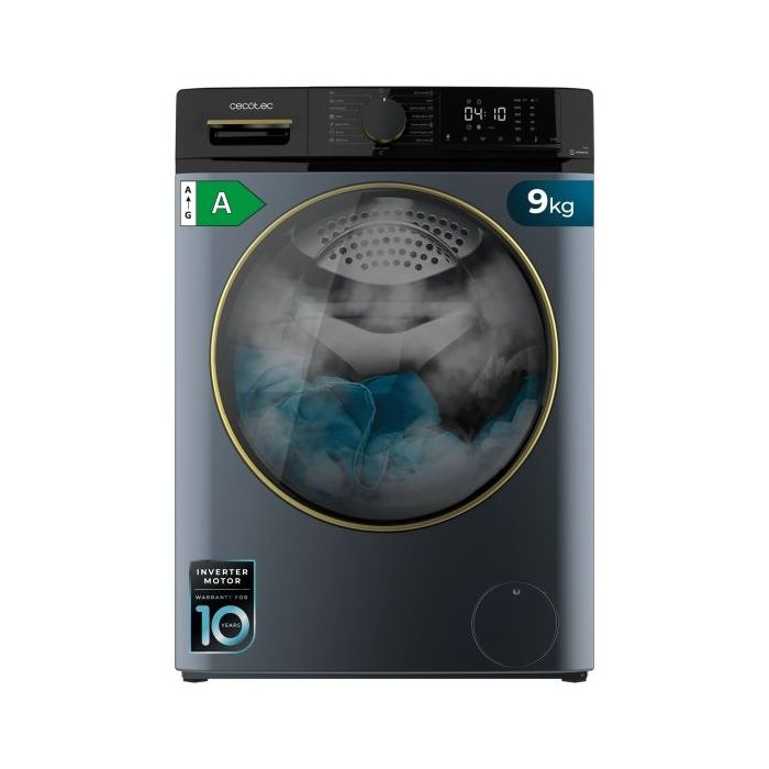 Cecotec Bolero DressCode 9610 Inverter Titanium A Lavadora de Carga Frontal - Capacidad 9kg - Velocidad 1400rpm - Seguro Infantil - Motor Inverter - 15 Programas - Color Azul