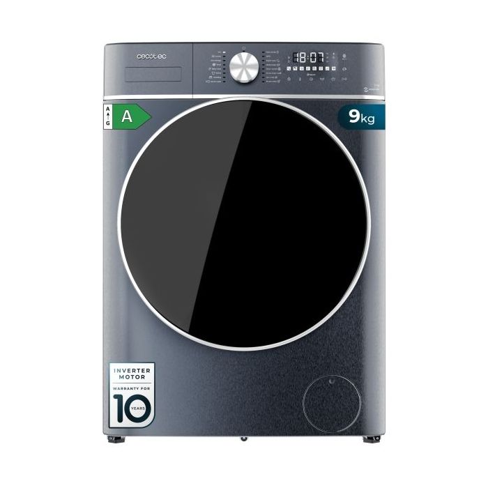 Cecotec Bolero DressCode 9800 Inverter Ice Blue A Lavadora de Carga Frontal - Capacidad 9kg - Velocidad 1400rpm - Seguro Infantil - Motor Inverter - 16 Programas - Color Azul