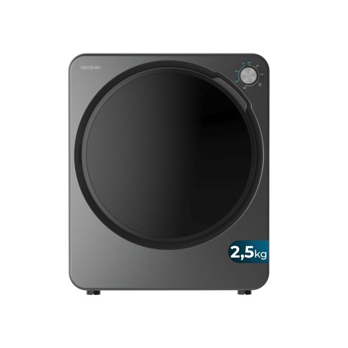 Cecotec Bolero DressCode Dry 3150V Dark Mini Secadora de Evacuacion 2.5kg - 950W - 6 Programas - Color Gris