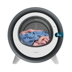 Cecotec Bolero DressCode Dry 3500V Silver Mini Secadora de Evacuacion 3kg - Temperatura Regulable - 8 Programas - Luz Ultravioleta - Tambor de Acero Inoxidable - Inicio Programable - Color Negro y Blanco