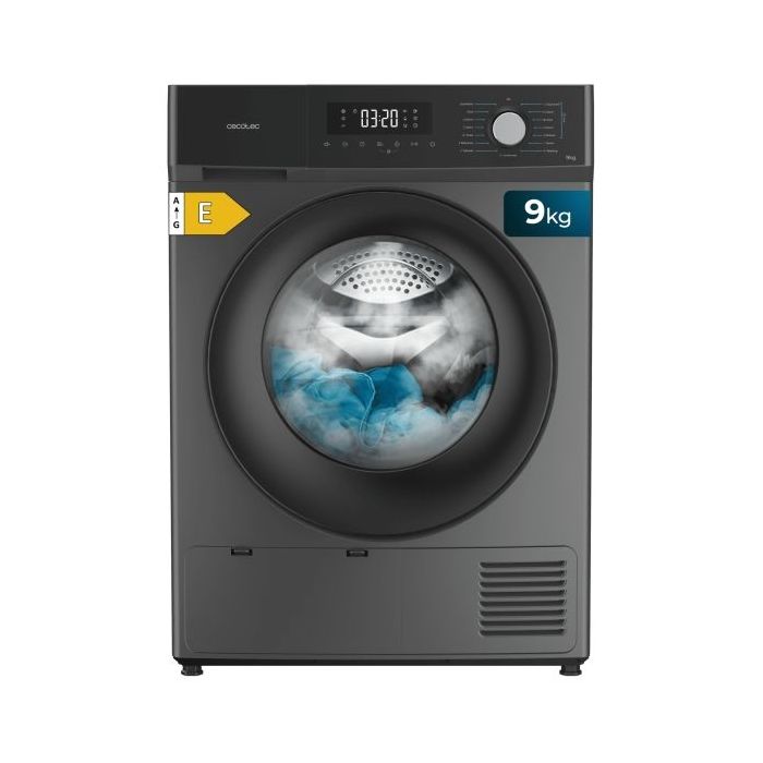 Cecotec Bolero Dresscode Dry 8330 Steel Secadora con Bomba de Calor de 8kg - 15 Programas - Giro Bidireccional Del Tambor - Inicio Programable - Bloqueo de Seguridad - Color Gris Oscuro