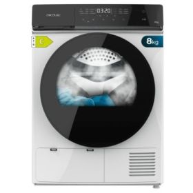 Cecotec Bolero DressCode Dry 8400 Inverter Secadora con Bomba de Calor de 8kg - 15 Programas - Tambor de Acero Inoxidable - Motor Inverter - Programable - Bloqueo de Seguridad - Color Blanco y Negro