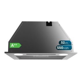Cecotec Bolero Flux IT 525500 Inox A++ Campana Extractora de 52cm - 70W - Succion 550m3/h - Luz LED - Pantalla LED - Incluye Accesorios - Acero Inoxidable - Filtros de Carbono Incluidos - Color Acero