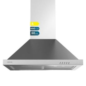 Cecotec Bolero Flux PM 606500 Inox A Campana Extractora de 60cm - 165W - Succion 650m3/h - Luz LED - Incluye Accesorios - Acero Inoxidable - Kit de Montaje - Filtros de Carbono Incluidos - Color Acero