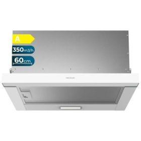 Cecotec Bolero Flux TLM 603500 White A Campana Extractora Telescopica de 60cm - 70W - Succion 350m3/h - Luz LED - Incluye Accesorios - Kit de Montaje - Filtros de Carbono Incluidos - Color Blanco
