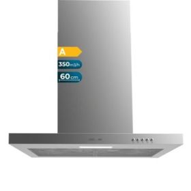 Cecotec Bolero Flux TM 603500 Inox A Campana Extractora de 60cm - 70W - Succion 350m3/h - Luz LED - Incluye Accesorios - Acero Inoxidable - Kit de Montaje - Filtros de Carbono Incluidos - Color Acero