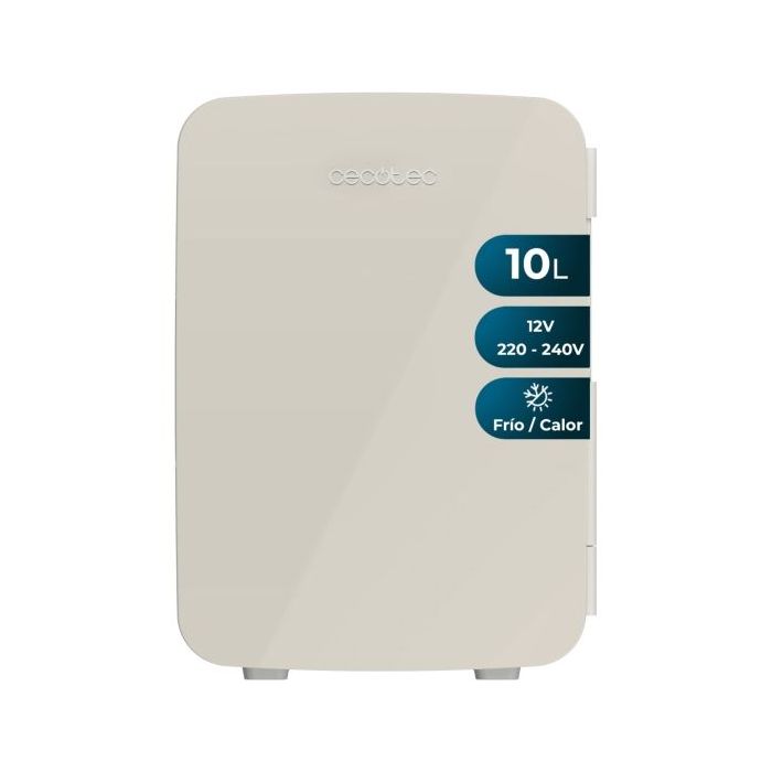 Cecotec Bolero MiniCooling 10L Bahamas Beige Mini Frigorifico Portatil - Capacidad 10L - 12V/220V - Temperatura Regulable - Enfria hasta 7ºC - Funcion Calentamiento hasta 65ºC - Color Beige