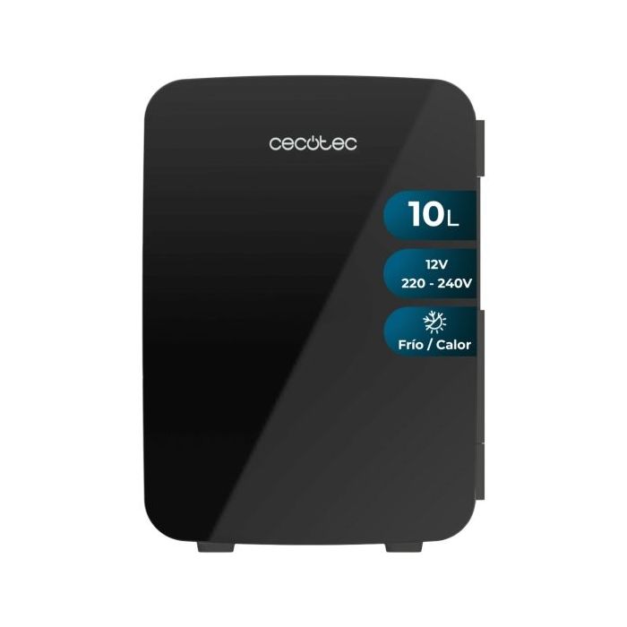 Cecotec Bolero MiniCooling 10L Bahamas Black Mini Frigorifico Portatil - Capacidad 10L - 12V/220V - Temperatura Regulable - Enfria hasta 7ºC - Funcion Calentamiento hasta 65ºC - Color Negro