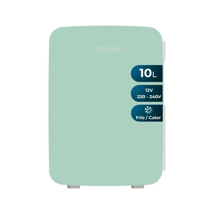 Cecotec Bolero MiniCooling 10L Bahamas Mint Mini Frigorifico Portatil - Capacidad 10L - 12V/220V - Temperatura Regulable - Enfria hasta 7ºC - Funcion Calentamiento hasta 65ºC - Color Menta
