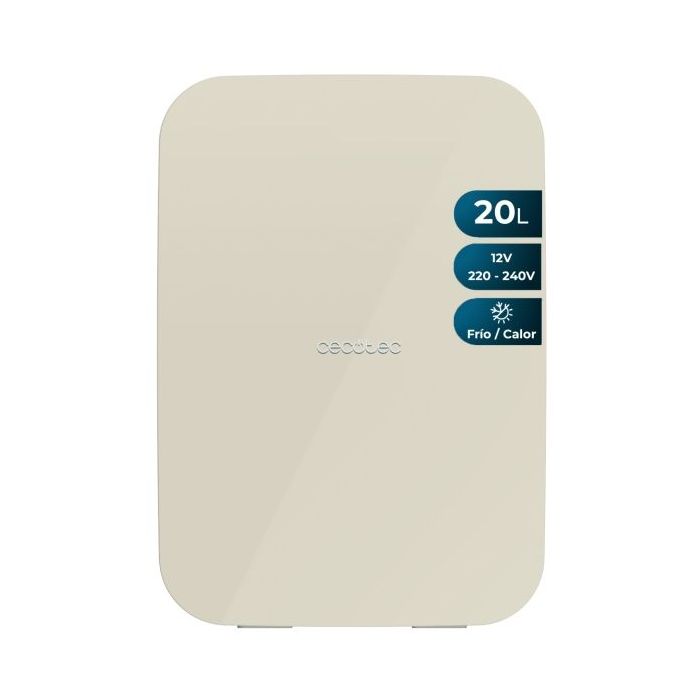 Cecotec Bolero MiniCooling 20L Bahamas Beige Mini Frigorifico Portatil - Capacidad 20L - 12V/220V - Temperatura Regulable - Enfria hasta 7ºC - Funcion Calentamiento hasta 65ºC - Color Beige