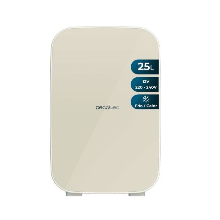 Cecotec Bolero MiniCooling 25L Bahamas Beige Mini Frigorifico Portatil - Capacidad 25L - 12V/220V - Temperatura Regulable - Enfria hasta 7ºC - Funcion Calentamiento hasta 65ºC - Color Beige