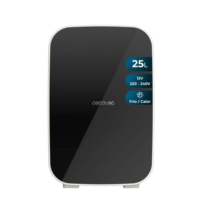 Cecotec Bolero MiniCooling 25L Bahamas Black Mini Frigorifico Portatil - Capacidad 25L - 12V/220V - Temperatura Regulable - Enfria hasta 7ºC - Funcion Calentamiento hasta 65ºC - Color Negro