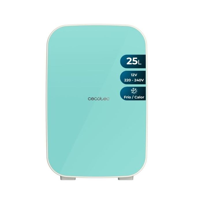 Cecotec Bolero MiniCooling 25L Bahamas Mint Mini Frigorifico Portatil - Capacidad 25L - 12V/220V - Temperatura Regulable - Enfria hasta 7ºC - Funcion Calentamiento hasta 65ºC - Color Menta