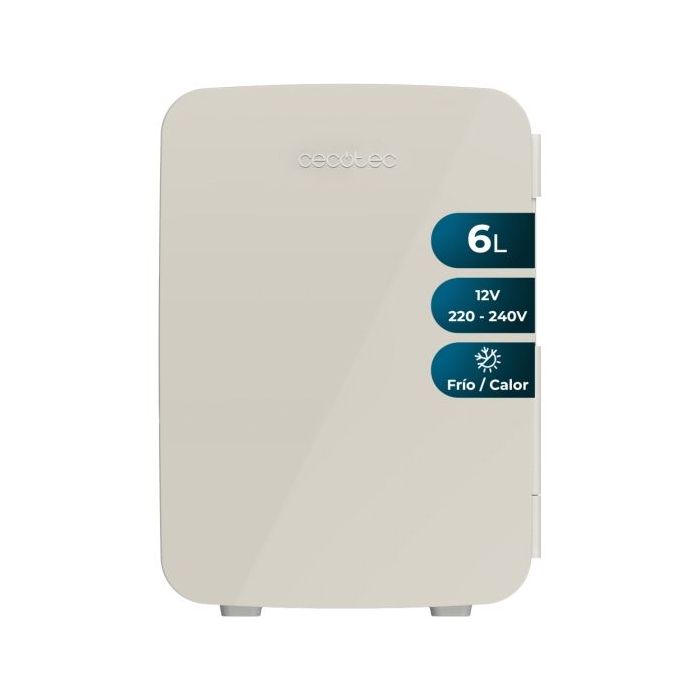 Cecotec Bolero MiniCooling 6L Bahamas Beige Mini Frigorifico Portatil - Capacidad 6L - 12V/220V - Temperatura Regulable - Enfria hasta 5ºC - Funcion Calentamiento hasta 65ºC - Color Beige