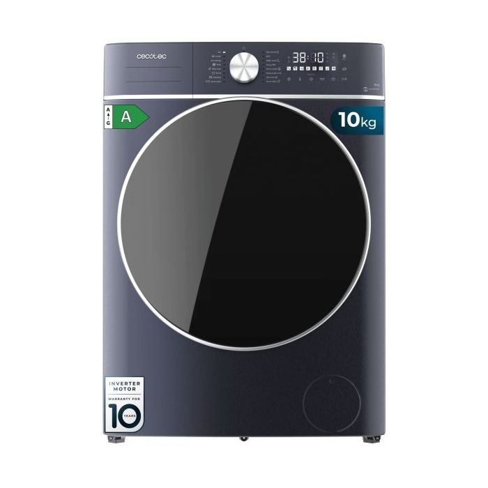 Cecotec Bolero Wash and Dry 10680 Inverter Titanium A Lavadora Secadora - Capacidad 10kg - Velocidad 1400rpm - Motor Inverter - 16 Programas - Color Azul