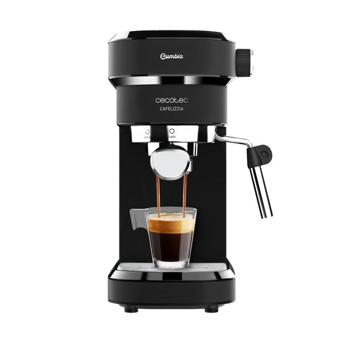 Cecotec Cafelizzia 790 Black Cafetera Expresso con Vaporizador - Potencia 1350W - Capacidad 1.2L - Presion 20bar - Vaporizador - Temperatura Regulable - Acero Inoxidable - Termoblock - Color Negro