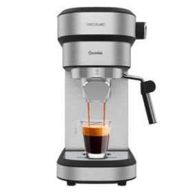 Cecotec Cafelizzia 790 Steel DUO Cafetera Expresso - 1350W - Presion de 20Bar - Doble Salida de Cafe - Vaporizador Orientable - Deposito 1.2L Extraible - Filtro para Capsulas - Acero Inoxidable