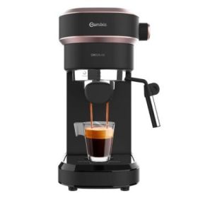 Cecotec Cafelizzia 890 Rose Cafetera Expresso con Vaporizador - 1350W - Capacidad 1.1L - Presion 20bar - Vaporizador - Temperatura Regulable - Acero Inoxidable - Termoblock - Calientatazas - Color Negro
