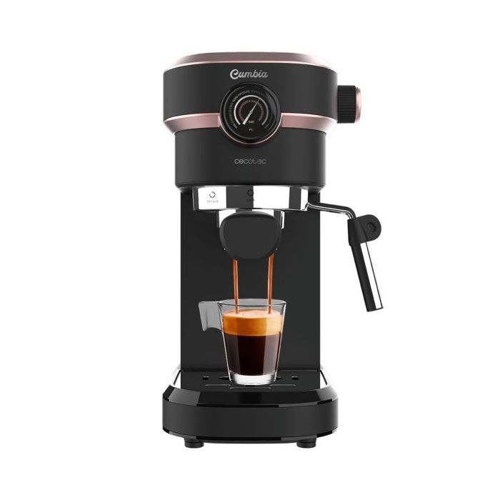Cecotec Cafelizzia 890 Rose Pro Cafetera Expresso - 1350W - Presion de 20Bar - Manometro - Vaporizador Orientable - Deposito 1.1L Extraible - Funcion de Agua Caliente para Infusiones - Color Negro