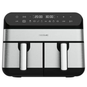 Cecotec Cecofry Advance 9000 Inox Freidora sin Aceite Doble - 2800W - Capacidad de 9L - Rango de 80 a 200°C - 8 Programas Preconfigurados - Acero Inoxidable - Color Negro