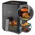 Cecotec Cecofry and Grill Duoheat 4000 Freidora sin Aceite 3 en 1 - Potencia de 1900W - Resultados Uniformes - Parrilla - Pizzas Crujientes - Capacidad de 4L - Control de Temperatura - Color Negro