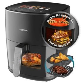 Cecotec Cecofry and Grill Duoheat 6500 Freidora sin Aceite 3 en 1 - Potencia de 2200W - Plancha - Grill - Capacidad 6.5L - Control de Temperatura - 12 Menus Automaticos - Color Negro