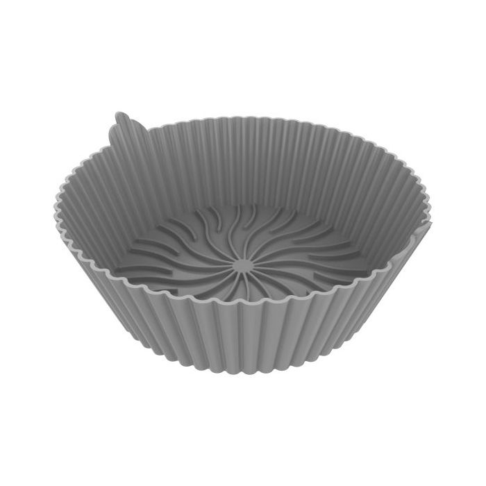 Cecotec Cecofry Bucket Pack de 3 Moldes Circulares para Freidoras de 2 a 4.5L - Silicona de Alta Calidad - Apto para Microondas y Horno - Libre de BPA - Superficie Antiadherente - Color Gris