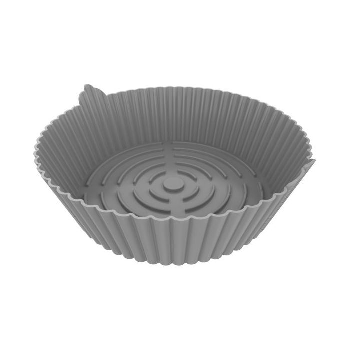 Cecotec Cecofry Bucket Pack de 3 Moldes Circulares para Freidoras de 5 a 8L - Silicona de Alta Calidad - Apto para Microondas y Horno - Libre de BPA - Superficie Antiadherente - Color Gris