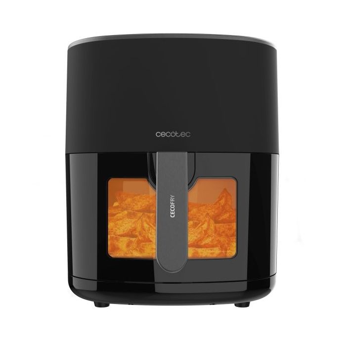 Cecotec Cecofry Fantastik Window 6500 Freidora de Aire - 1700W - Capacidad 6.5L - Pantalla Digital - Temperatura Regulable hasta 200ºC - Multifuncion - Ventana de Visualizacion - Color Negro