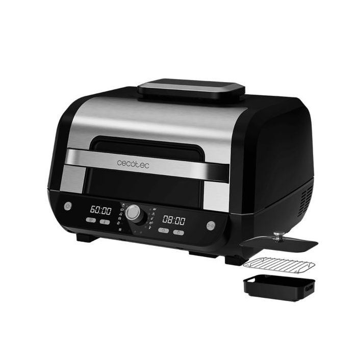 Cecotec Cecofry FireDome 8000 Pro Freidora sin Aceite 2 en 1 - 1700W - Doble Resistencia - 12 Modos - Gran Capacidad 8L - Grill con 4 Niveles - Rango de 50 a 230°C - Accesorios Incluidos - Color Negro