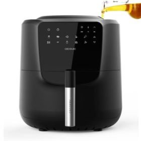 Cecotec Cecofry Rainm Freidora sin Aceite - 1550W - Autodosificador de Aceite - Capacidad 5.5L - Panel Multifuncion - 8 Menus Preconfigurados - Funcion Autolimpieza - Rejilla de Seguridad - Color Negro