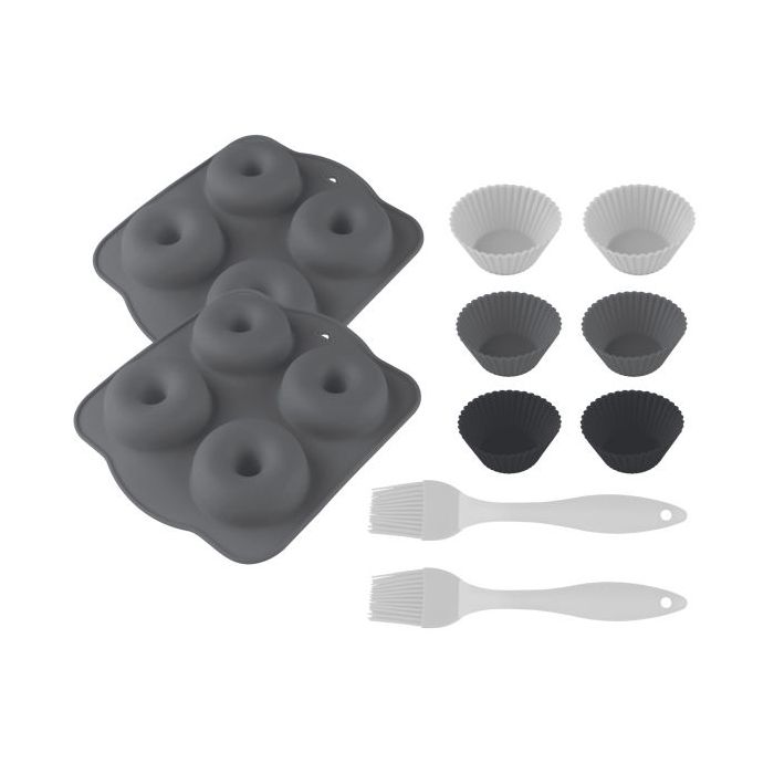 Cecotec Cecofry SweetBake Pack de Moldes para Donas y Magdalenas - Compatible con Freidoras de 6 a 8L - Libre de BPA - Superficie Antiadherente - Incluye Pinceles de Silicona - Facil Limpieza