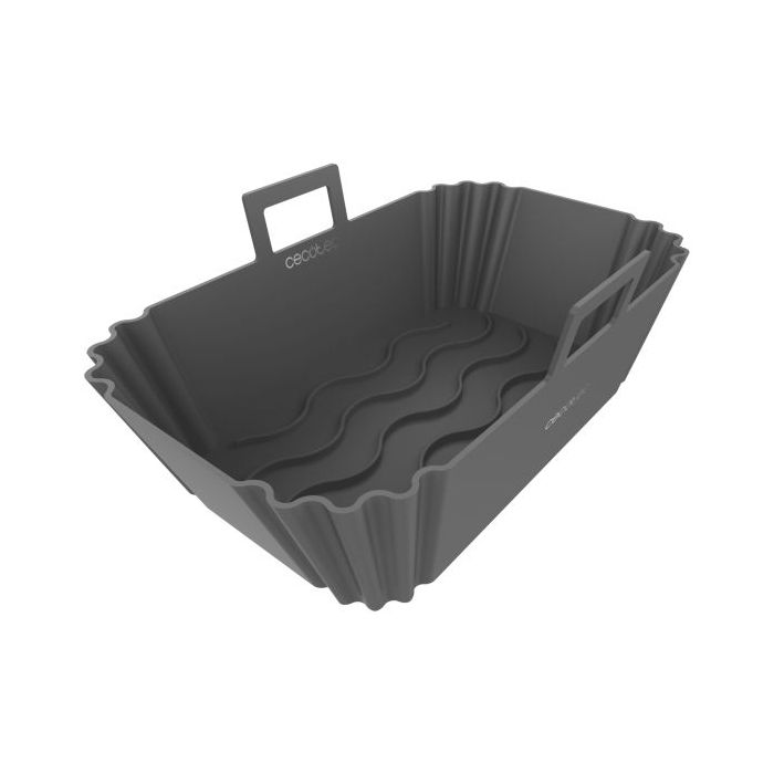 Cecotec Cecofry TwinBucket Pack de 2 Moldes Rectangulares para Freidoras de 9 a 11L - Silicona de Alta Calidad - Resistente y Duradero - Superficie Antiadherente - Libre de BPA - Color Gris