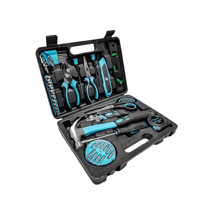 Cecotec CecoRaptor 4200 ToolBox Juego de Herramientas - Cierre de Boton - Asa Ergonomica - Incluye Accesorios - 31x22.5x7cm - Color Negro y Azul