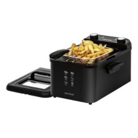 Cecotec Cleanfry Infinity 3000 Freidora Electrica - 2400W - Capacidad de 3L - Filtro Incluido - Tapa con Ventana - Temperatura Regulable - Temporizador de 30min - Apta para Lavavajillas - Color Negro