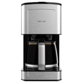Cecotec Coffee 56 Heat Cafetera de Goteo para 12 Tazas - Potencia 800W - Capacidad 1.3L - Temperatura Regulable - Acabados en Acero Inoxidable - Color Negro y Plateado