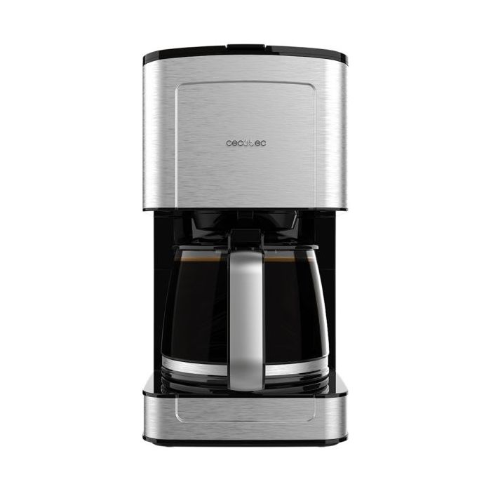 Cecotec Coffee 56 Heat Cafetera de Goteo para 12 Tazas - Potencia 800W - Capacidad 1.3L - Temperatura Regulable - Acabados en Acero Inoxidable - Color Negro y Plateado