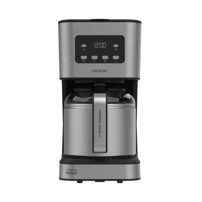 Cecotec Coffee 66 Drop and Thermo Time Cafetera de Goteo - 950W - Capacidad para 10 Tazas - Jarra Termo - LCD Retroiluminada - Programable - Antigoteo - Filtro Reutilizable - Acero Inoxidable