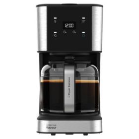 Cecotec Coffee 66 Drop and Touch Cafetera de Goteo - 950W - Panel Tactil Retroiluminado - Jarra de Cristal Resistente - Capacidad para 12 Tazas - Antigoteo - Temporizador - Autoapagado - Color Negro